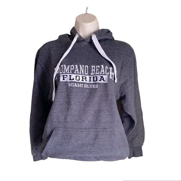 BOGO FREE ☀️Grey Charcoal Hoodie Pompano Beach Small - Picture 1 of 8